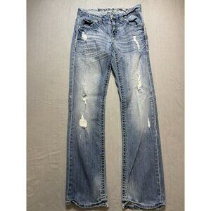 BKE Buckle Black Jeans Fit No 9 Men’s 29x31 Meas. Denim Grunge Straight Western